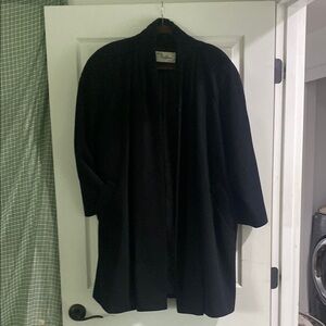 Pendleton Black Cape with Notched Collar and Relaxed Fit